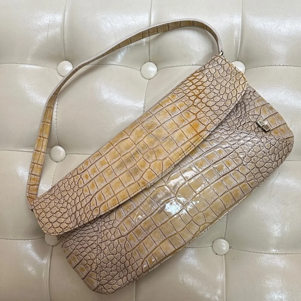 Helen Welsh Real Leather Croc-Embossed Bag